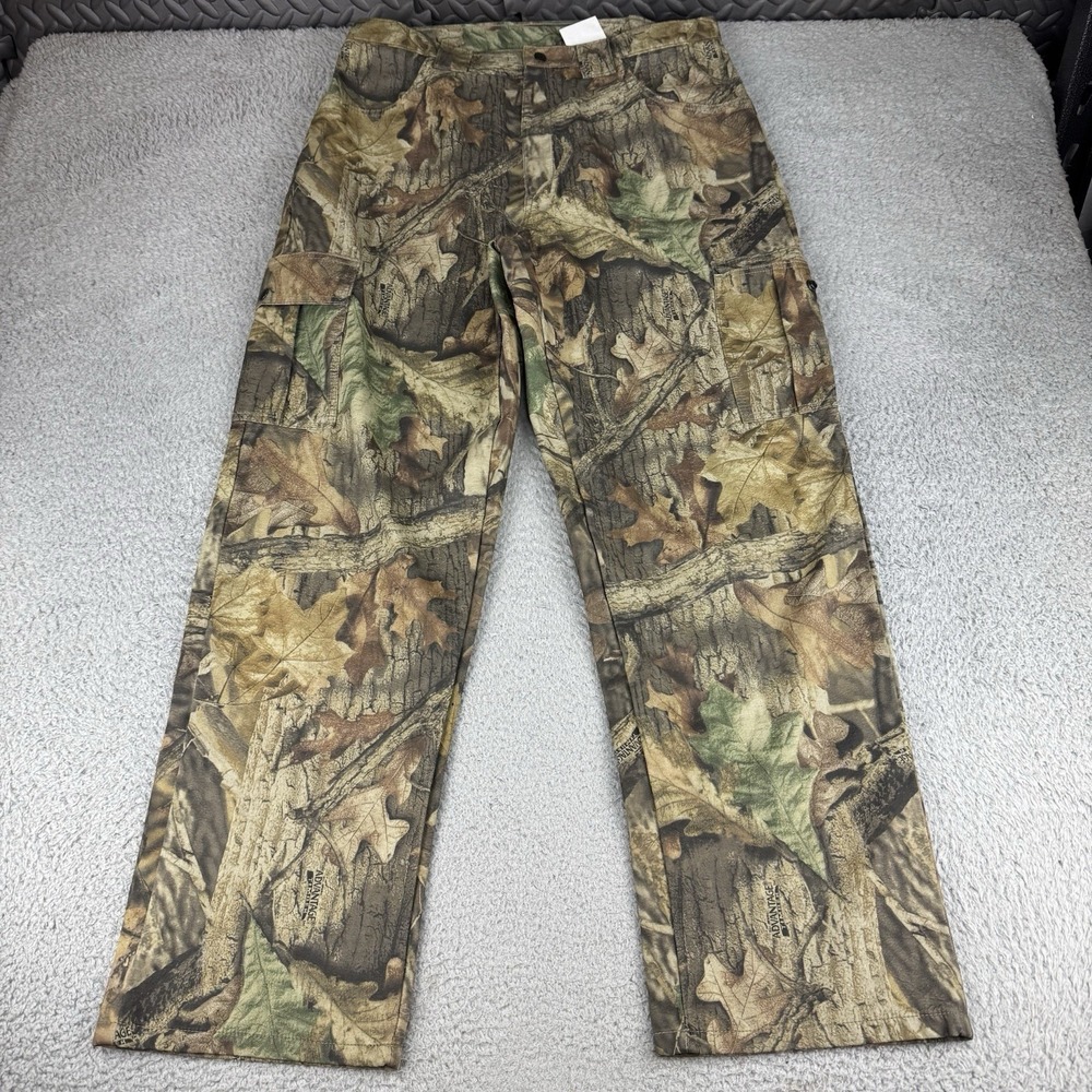 Scentlok Mens Cargo Pants Brown‎ Camo Advantage Timber 100% Polyester 38x32 Hunt